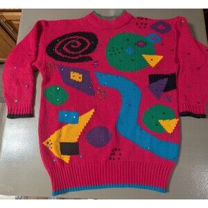 Vintage Diana Marco 80s geometric 44/22W Sweater